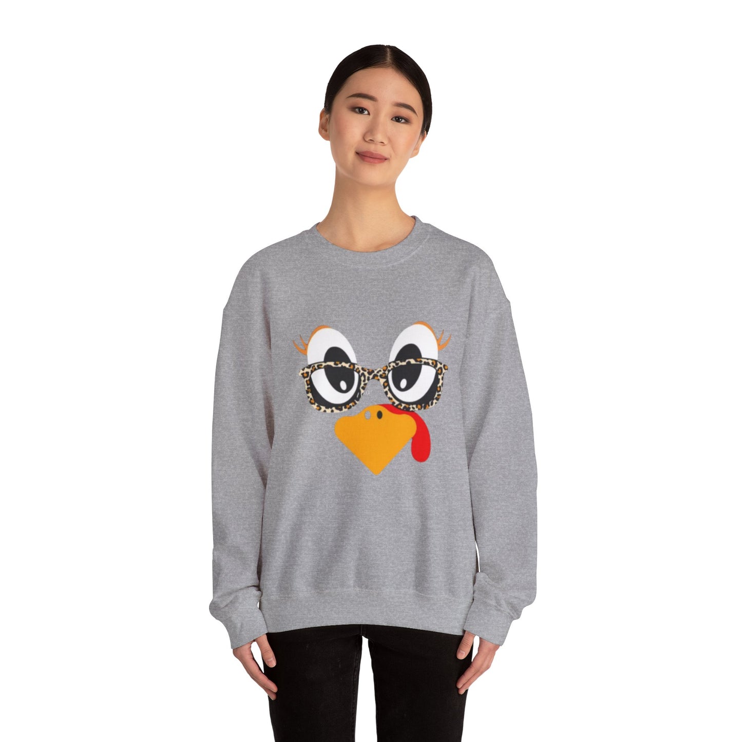 Sassy Turkey Face with Leopard Glasses T-Shirt - Funny Thanksgiving Tee