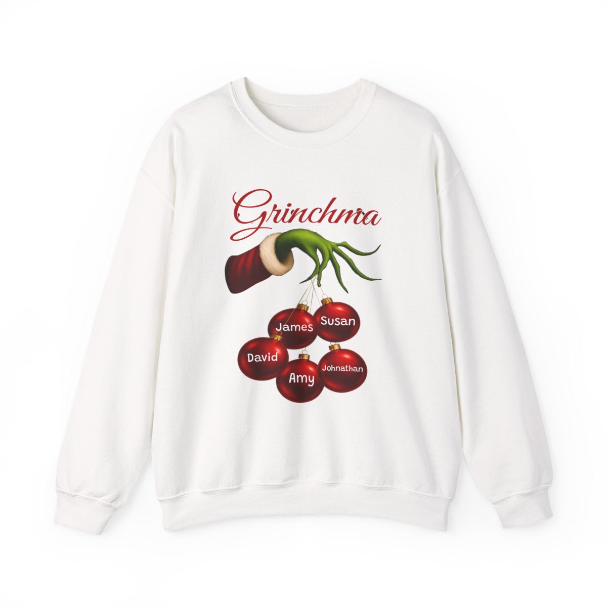 “Grinchma” Christmas Sweatshirt |  Up to Seven Grandkids' Names