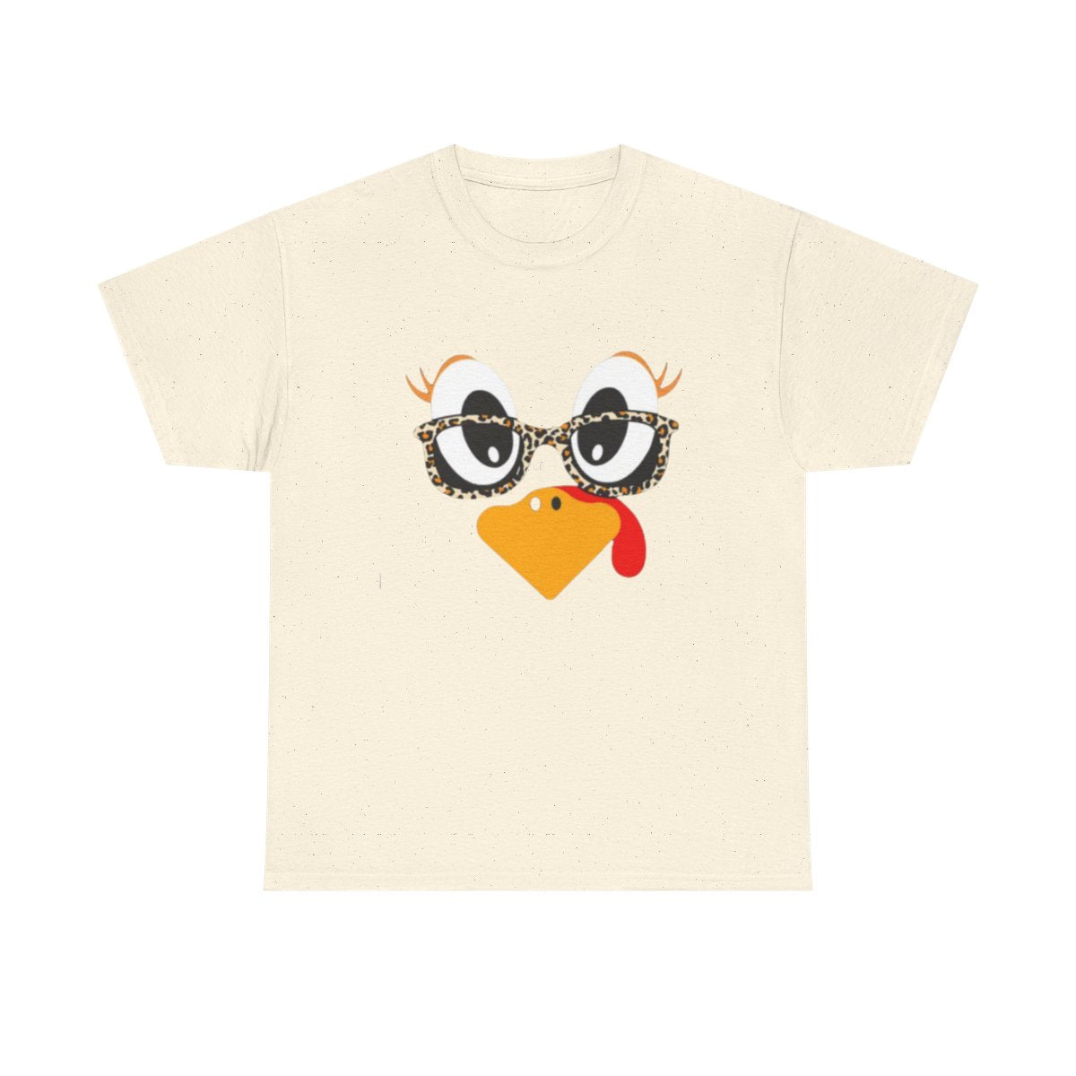 Sassy Turkey Face with Leopard Glasses T-Shirt - Funny Thanksgiving Tee