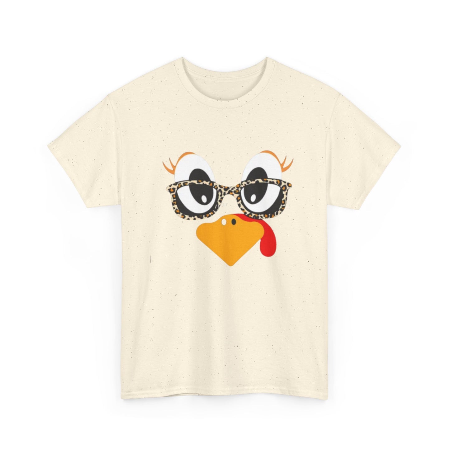 Sassy Turkey Face with Leopard Glasses T-Shirt - Funny Thanksgiving Tee