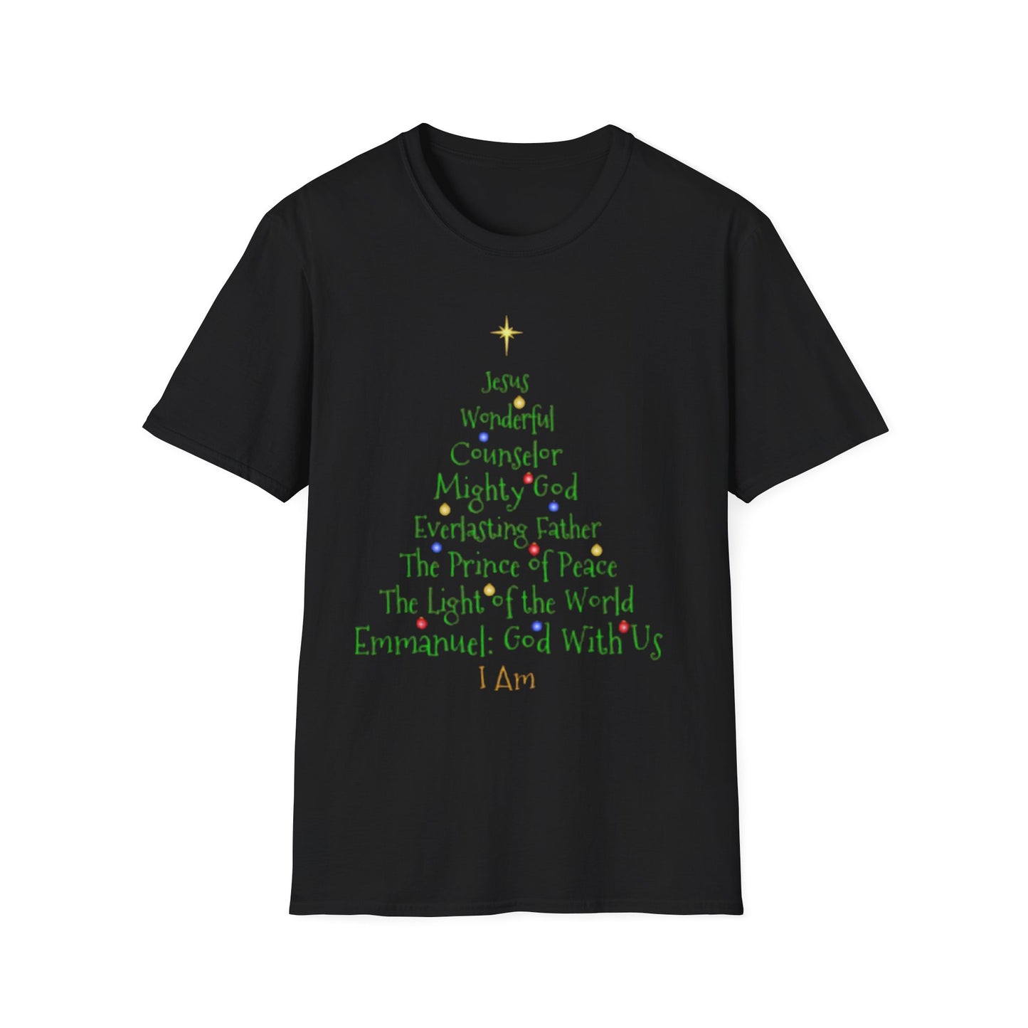 Christian Christmas Tree Names of Jesus Shirt