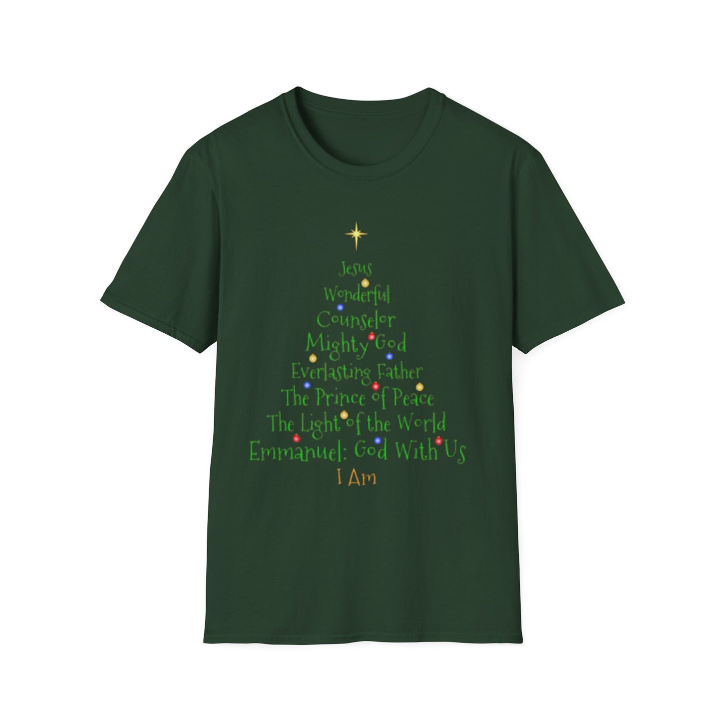 Christian Christmas Tree Names of Jesus Shirt