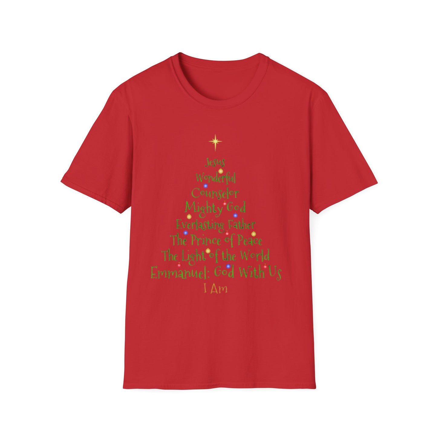 Christian Christmas Tree Names of Jesus Shirt